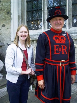 Julianna and the Beefeater (Photo Courtesy of Julianna Parker)