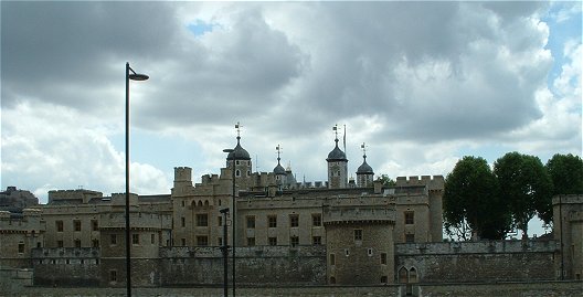 The backside of the castle, with clouds darkening the walls