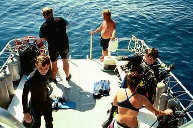 Milling around after the first dive
