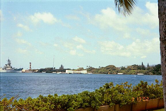 Pearl Harbor, Arizona Memorial visible